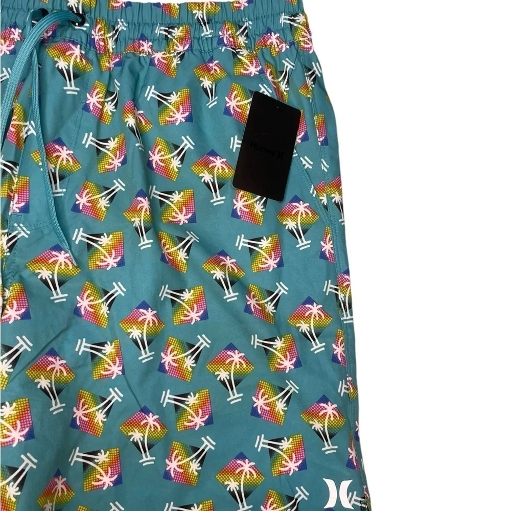 New With Tags Hurley Rainbow Palm Tree Volley Swim Shorts Size XL